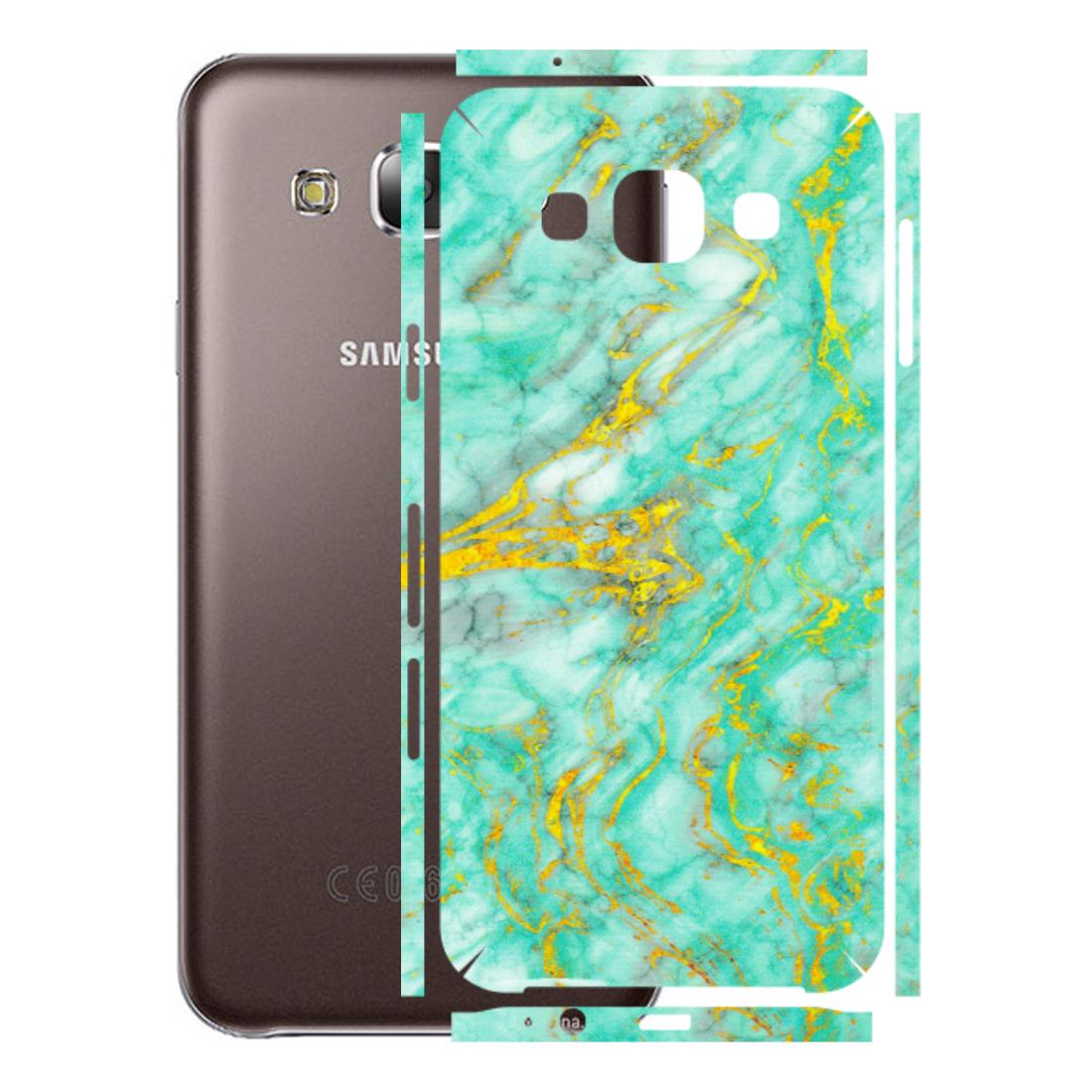 Samsung M/F/Note/Flip and C Phone Skins (All Models) - Green And Gold Marble Feel - Matte Finish (M-16) Samsung Galaxy E5