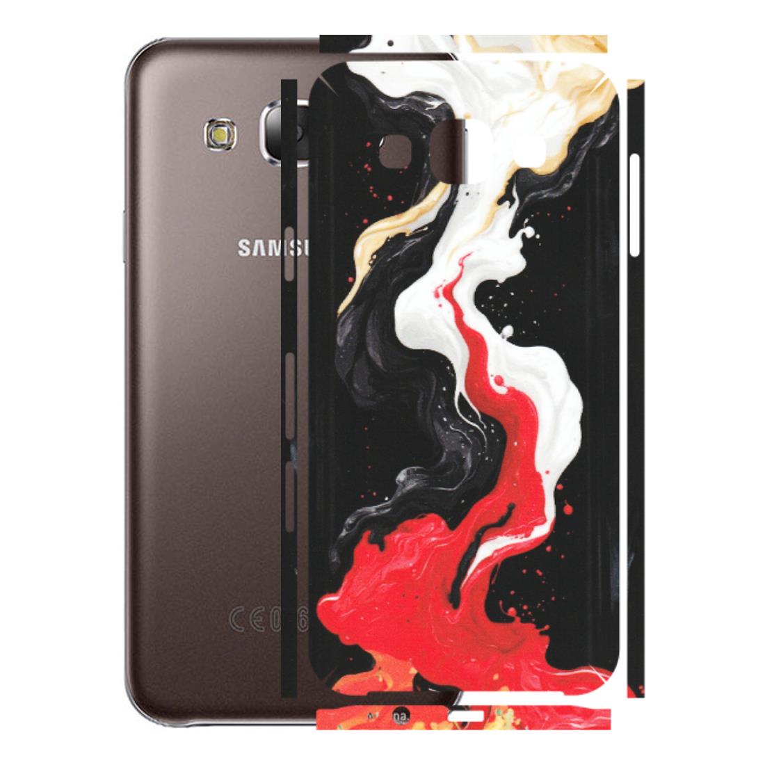 Samsung M/F/Note/Flip and C Phone Skins (All Models) - Black Red White Paint Splash Fusion - Matte Finish (M-56) Samsung Galaxy E5