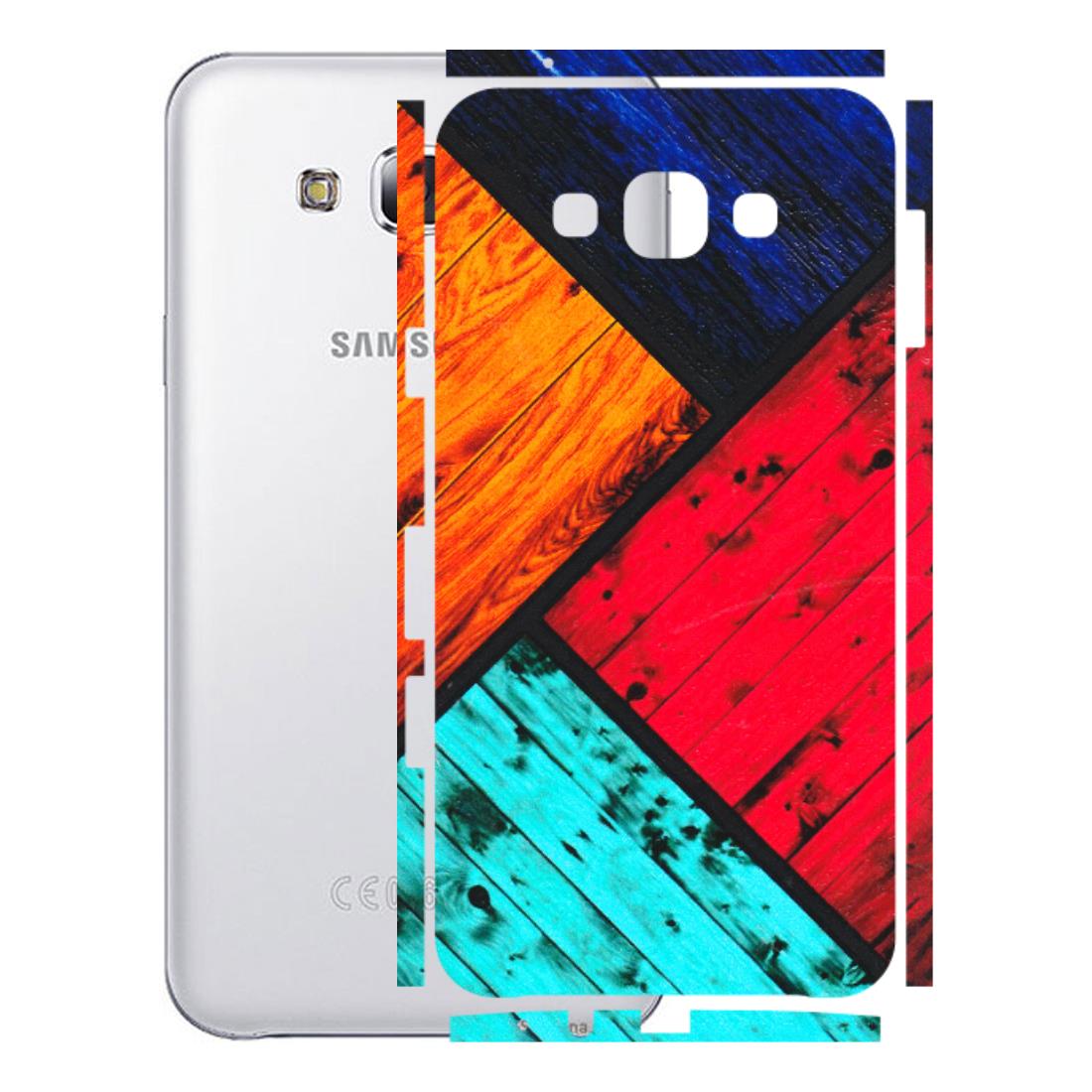 Samsung M/F/Note/Flip and C Phone Skins (All Models) - Colourful Wood Panels Abstract - 3D Embossed Finish (L-09) Samsung Galaxy E7
