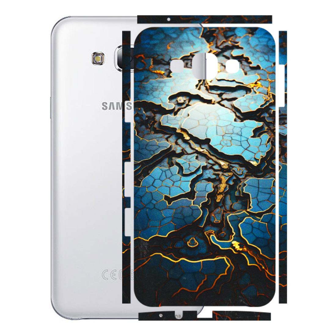 Samsung M/F/Note/Flip and C Phone Skins (All Models) - Blue Gold Abstract - 3D Embossed Finish (L-11) Samsung Galaxy E7