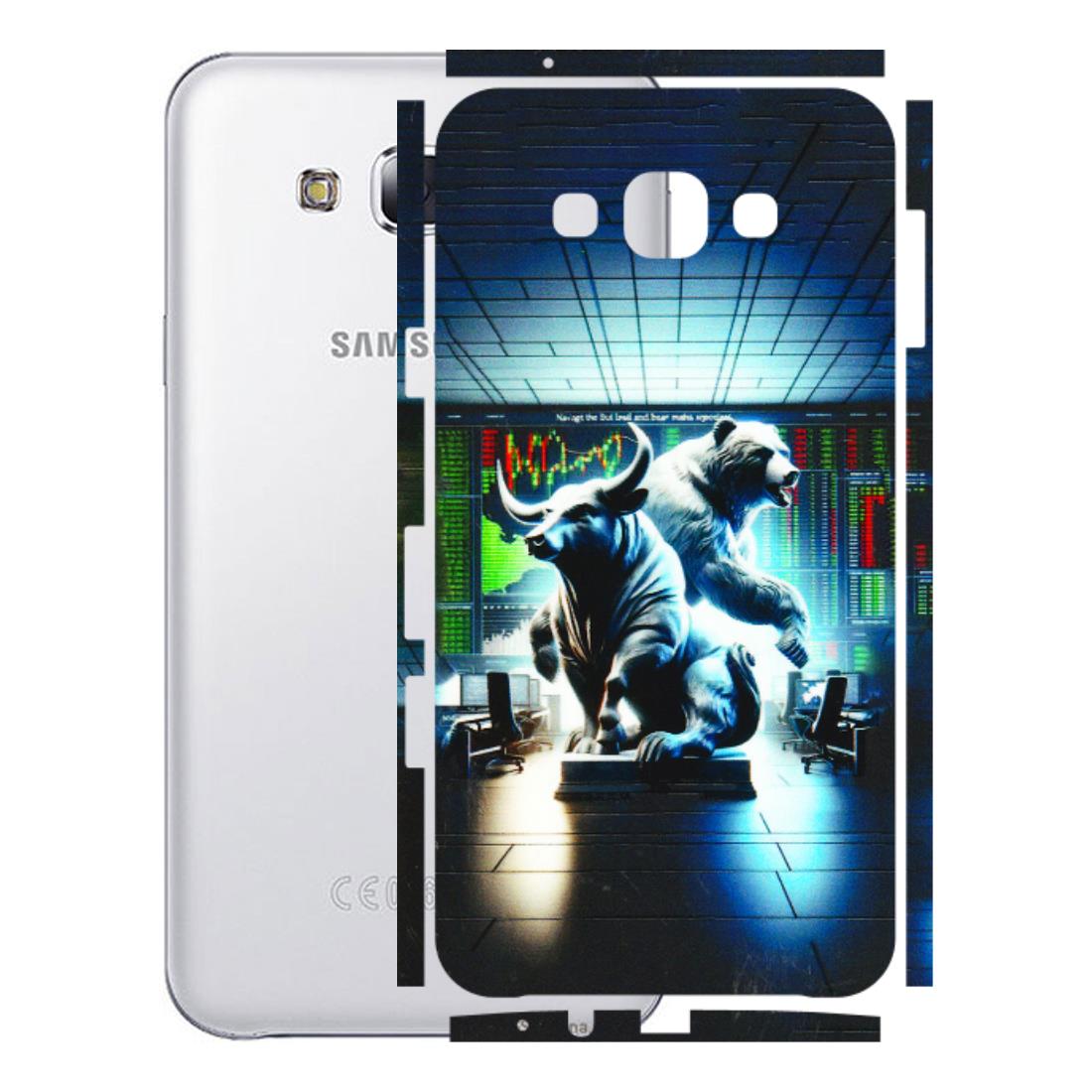 Samsung M/F/Note/Flip and C Phone Skins (All Models) - Stock Market Sensex Bear vs Bulls - 3D Embossed Finish (L-15) Samsung Galaxy E7