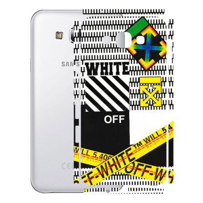Samsung M/F/Note/Flip and C Phone Skins (All Models) - White Off Abstract - 3D Embossed Finish (L-172) Samsung Galaxy E7
