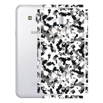Samsung M/F/Note/Flip and C Phone Skins (All Models) - White Black Camouflage - 3D Embossed Finish (L-18) Samsung Galaxy E7