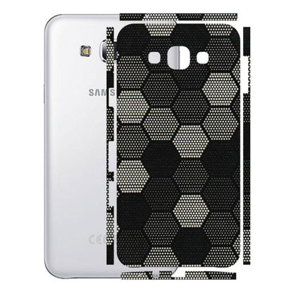 Samsung M/F/Note/Flip and C Phone Skins (All Models) - Black & White Dotted Honeycomb Texture - 3D Embossed Finish (L-202) Samsung Galaxy E7