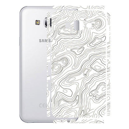 Samsung M/F/Note/Flip and C Phone Skins (All Models) - White Black Swirls - 3D Embossed Finish (L-219) Samsung Galaxy E7