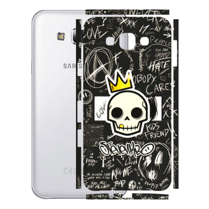Samsung M/F/Note/Flip and C Phone Skins (All Models) - Funny Skull Black Chalk Grafitti - 3D Embossed Finish (L-22) Samsung Galaxy E7