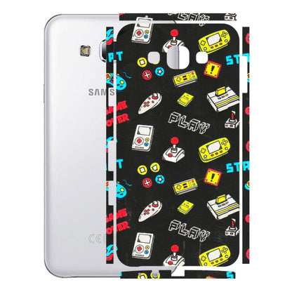 Samsung M/F/Note/Flip and C Phone Skins (All Models) - Gaming Doodles - 3D Embossed Finish (L-224) Samsung Galaxy E7