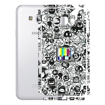 Samsung M/F/Note/Flip and C Phone Skins (All Models) - Doodles Positive Art - 3D Embossed Finish (L-263) Samsung Galaxy E7