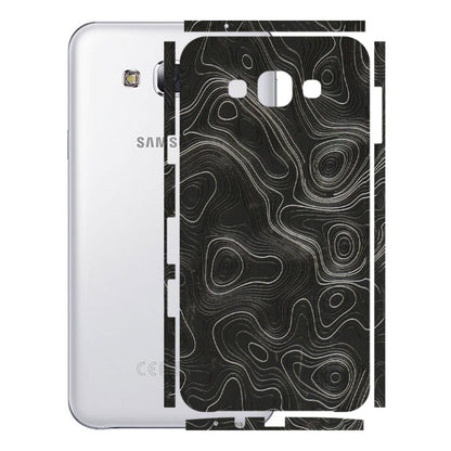 Samsung M/F/Note/Flip and C Phone Skins (All Models) - Abstract White Line Map - 3D Embossed Finish (L-269) Samsung Galaxy E7