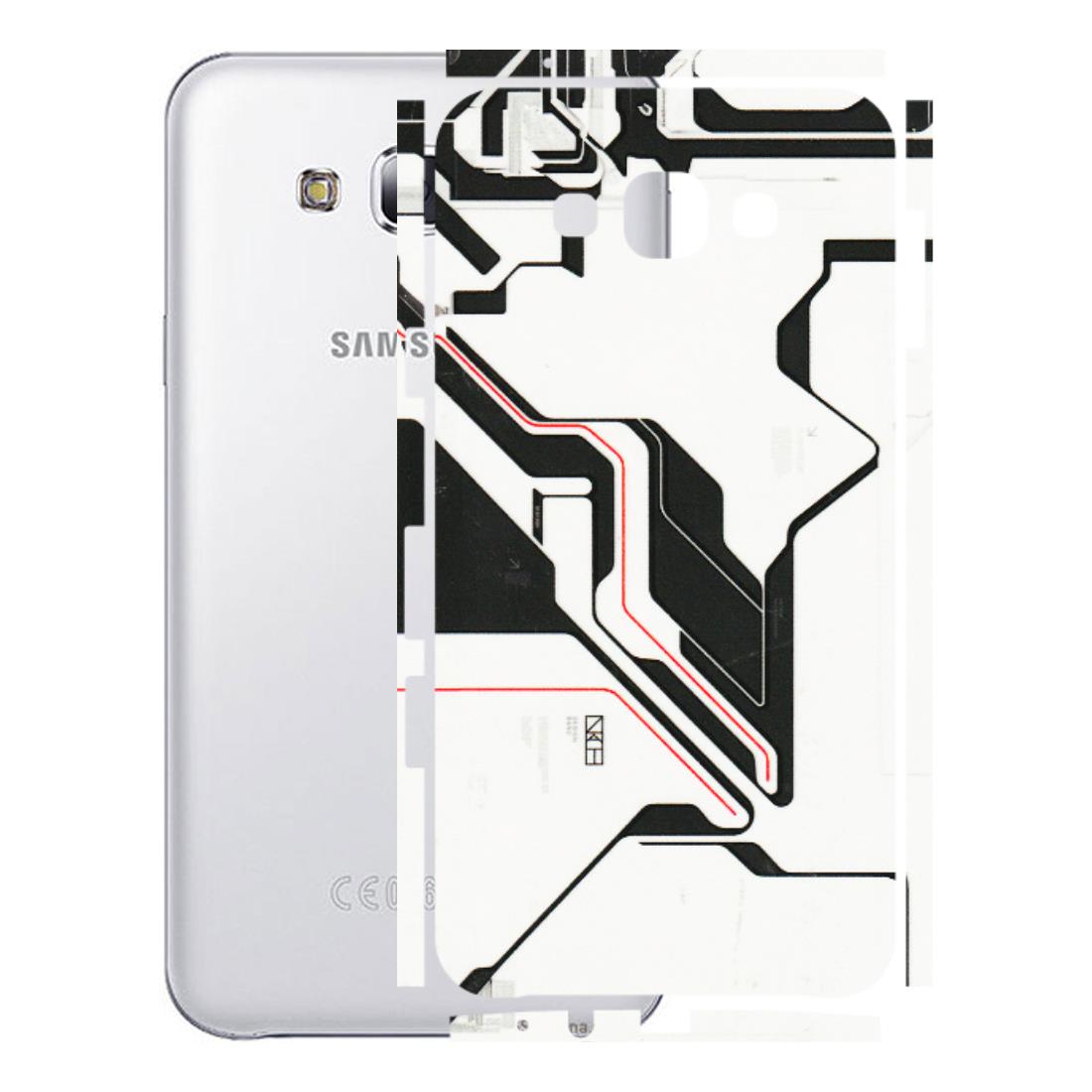 Samsung M/F/Note/Flip and C Phone Skins (All Models) - White Techy Logo - 3D Embossed Finish (L-312) Samsung Galaxy E7