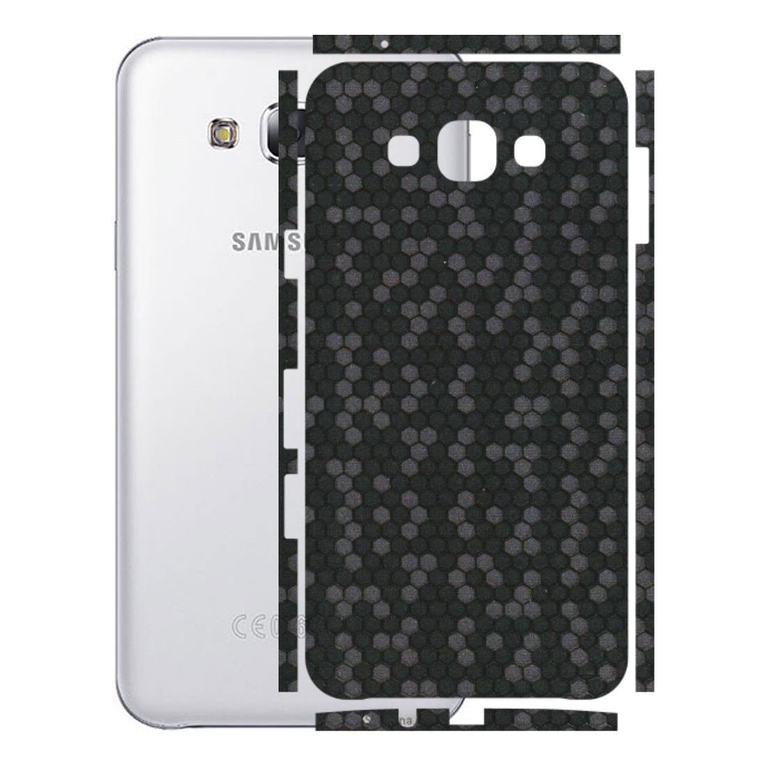 Samsung M/F/Note/Flip and C Phone Skins (All Models) - Black Grey Honeycomb Sober - 3D Embossed Finish (L-85) Samsung Galaxy E7
