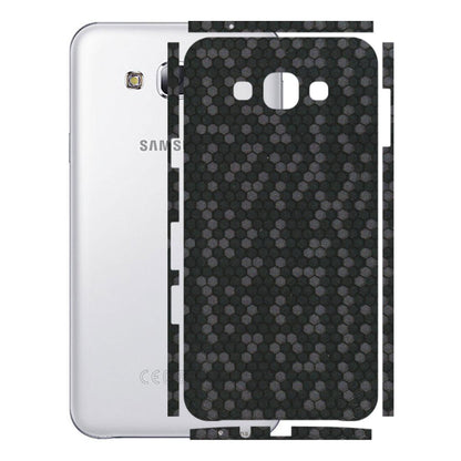 Samsung M/F/Note/Flip and C Phone Skins (All Models) - Black Grey Honeycomb Sober - 3D Embossed Finish (L-85) Samsung Galaxy E7