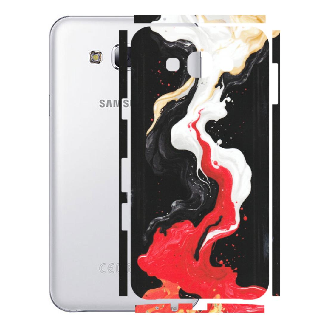 Samsung M/F/Note/Flip and C Phone Skins (All Models) - Black Red White Paint Splash Fusion - Matte Finish (M-56) Samsung Galaxy E7