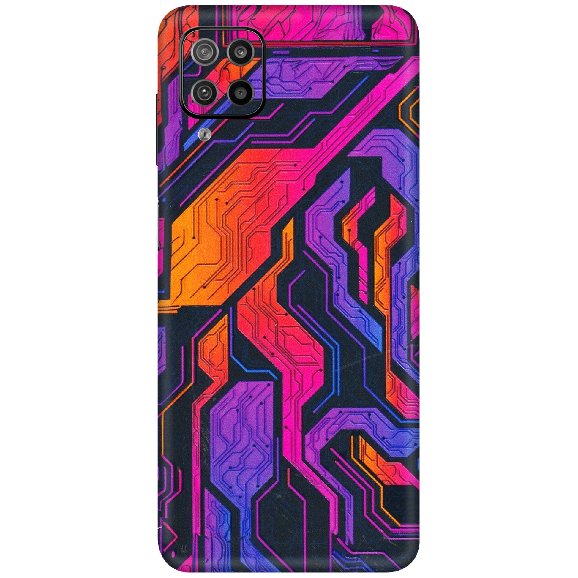 Samsung M/F/Note/Flip and C Phone Skins (All Models) - Tech Circuits Futuristic - 3D Embossed Finish (L-07) Samsung Galaxy F12