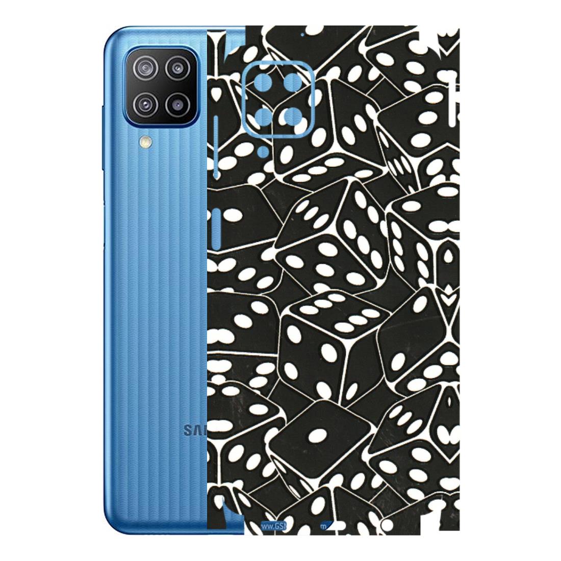 Samsung M/F/Note/Flip and C Phone Skins (All Models) - Big Black Dices - 3D Embossed Finish (L-106) Samsung Galaxy F12