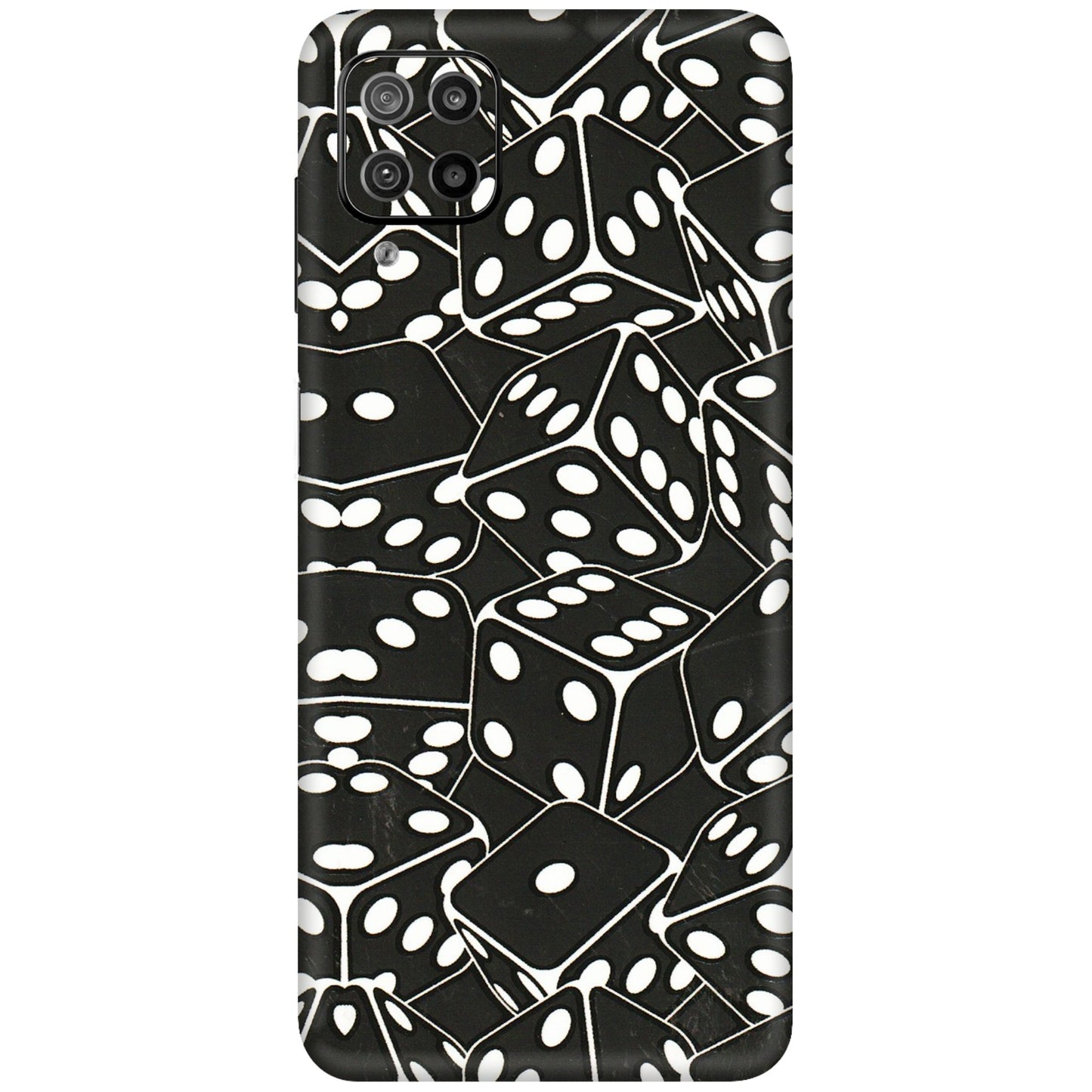 Samsung M/F/Note/Flip and C Phone Skins (All Models) - Big Black Dices - 3D Embossed Finish (L-106) Samsung Galaxy F12