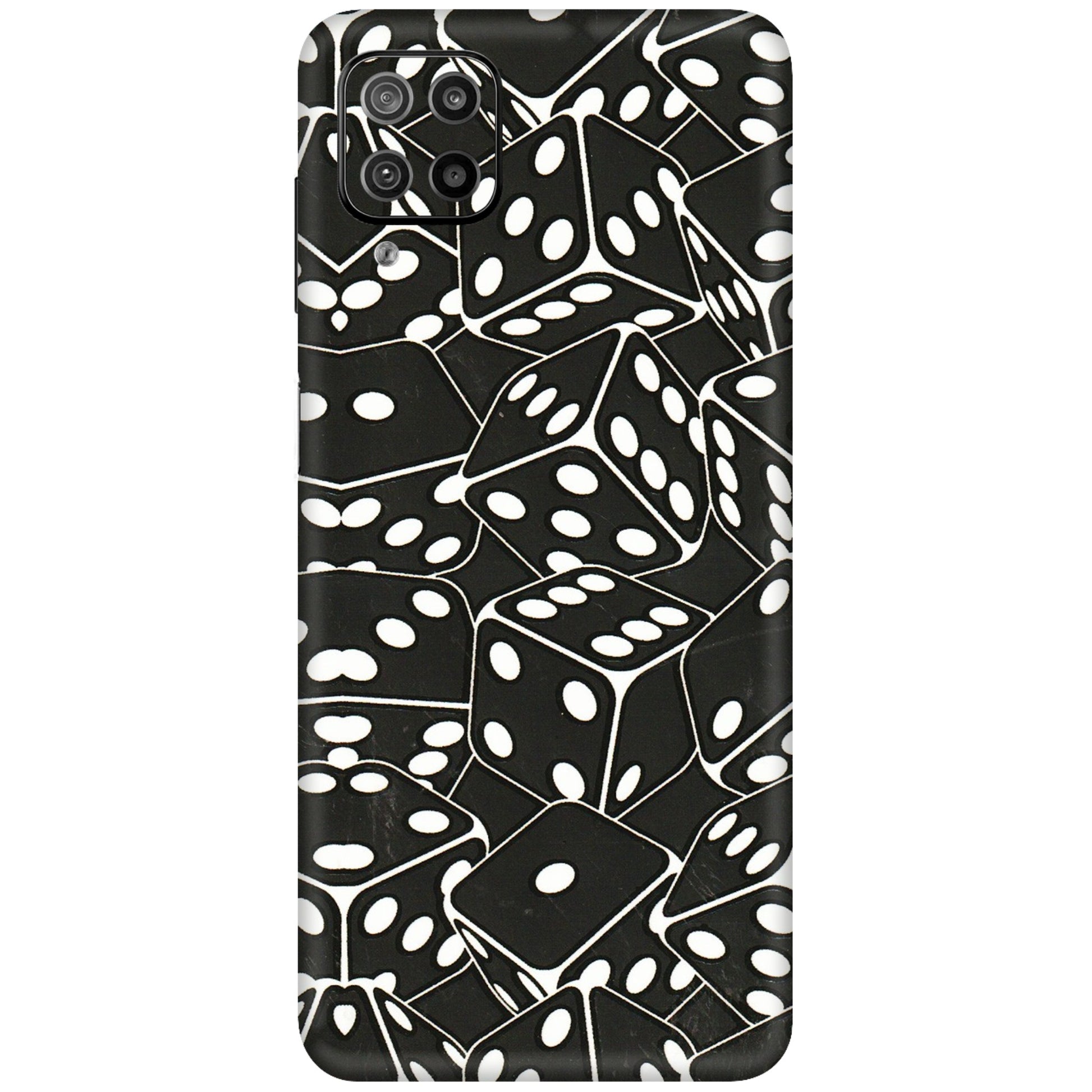 Samsung M/F/Note/Flip and C Phone Skins (All Models) - Big Black Dices - 3D Embossed Finish (L-106) Samsung Galaxy F12