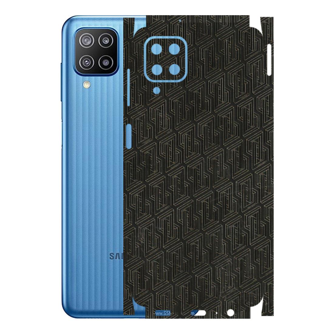Samsung M/F/Note/Flip and C Phone Skins (All Models) - Black Abstract Pattern - 3D Embossed Finish (L-117) Samsung Galaxy F12