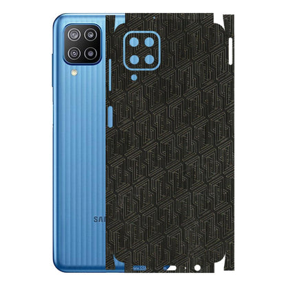 Samsung M/F/Note/Flip and C Phone Skins (All Models) - Black Abstract Pattern - 3D Embossed Finish (L-117) Samsung Galaxy F12