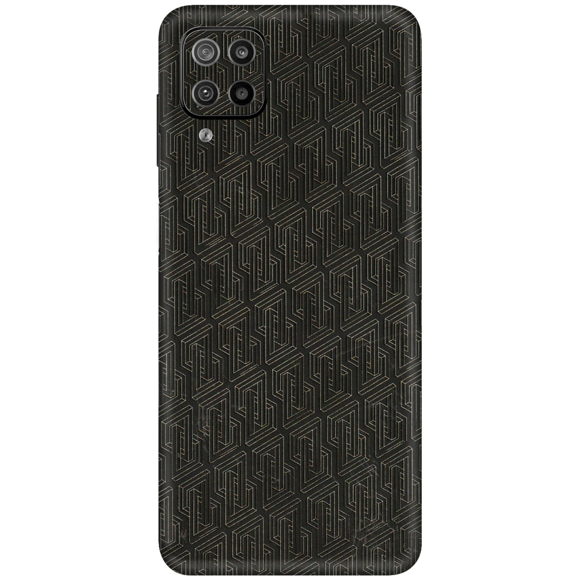 Samsung M/F/Note/Flip and C Phone Skins (All Models) - Black Abstract Pattern - 3D Embossed Finish (L-117) Samsung Galaxy F12