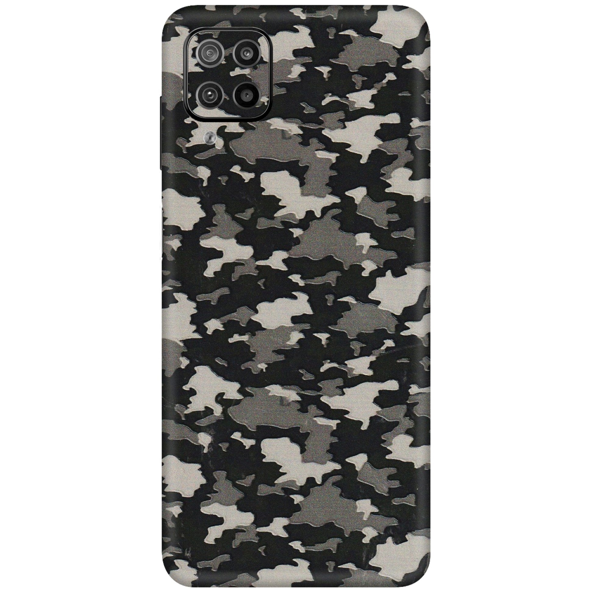 Samsung M/F/Note/Flip and C Phone Skins (All Models) - Black/Grey Camoflaunge - 3D Embossed Finish (L-142) Samsung Galaxy F12
