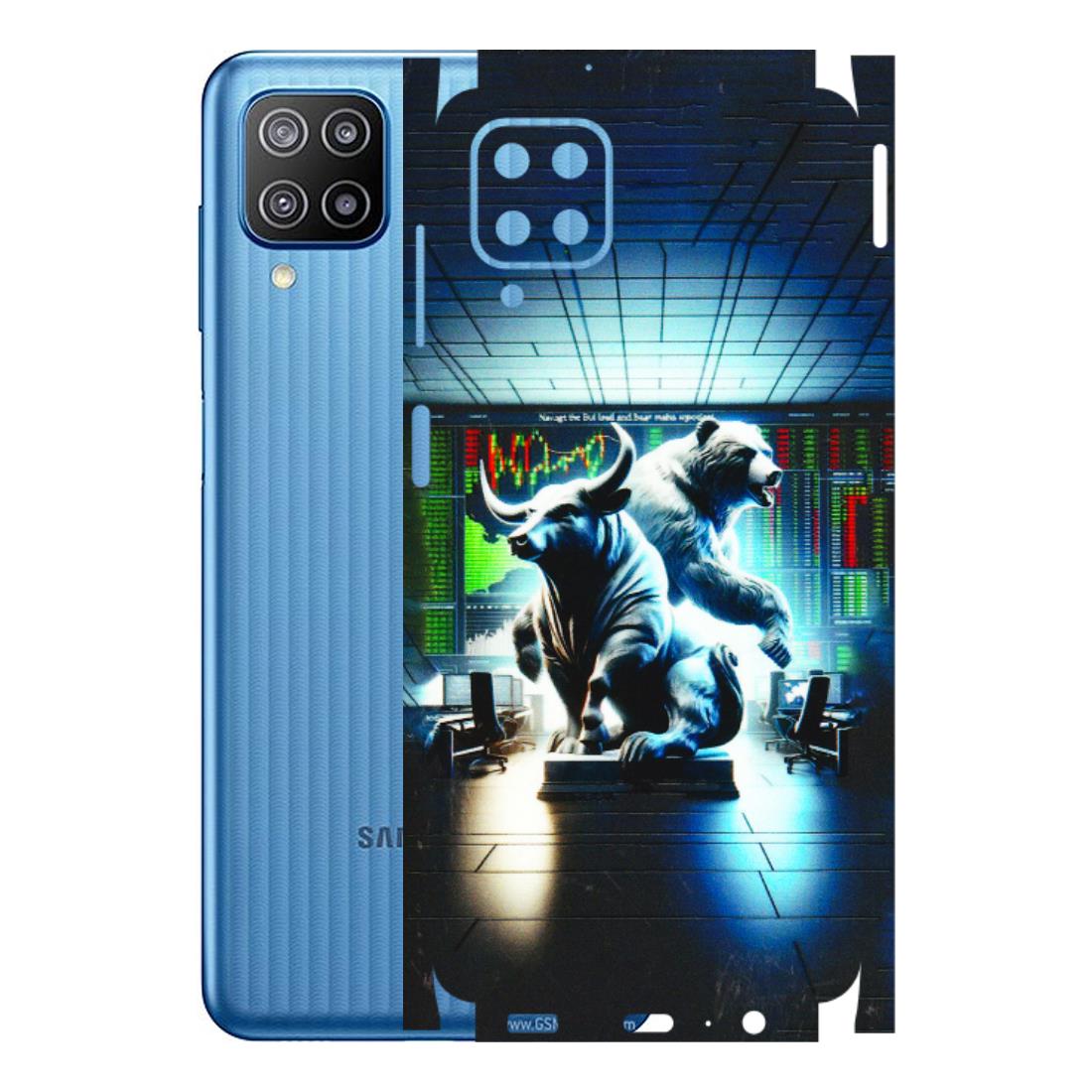 Samsung M/F/Note/Flip and C Phone Skins (All Models) - Stock Market Sensex Bear vs Bulls - 3D Embossed Finish (L-15) Samsung Galaxy F12