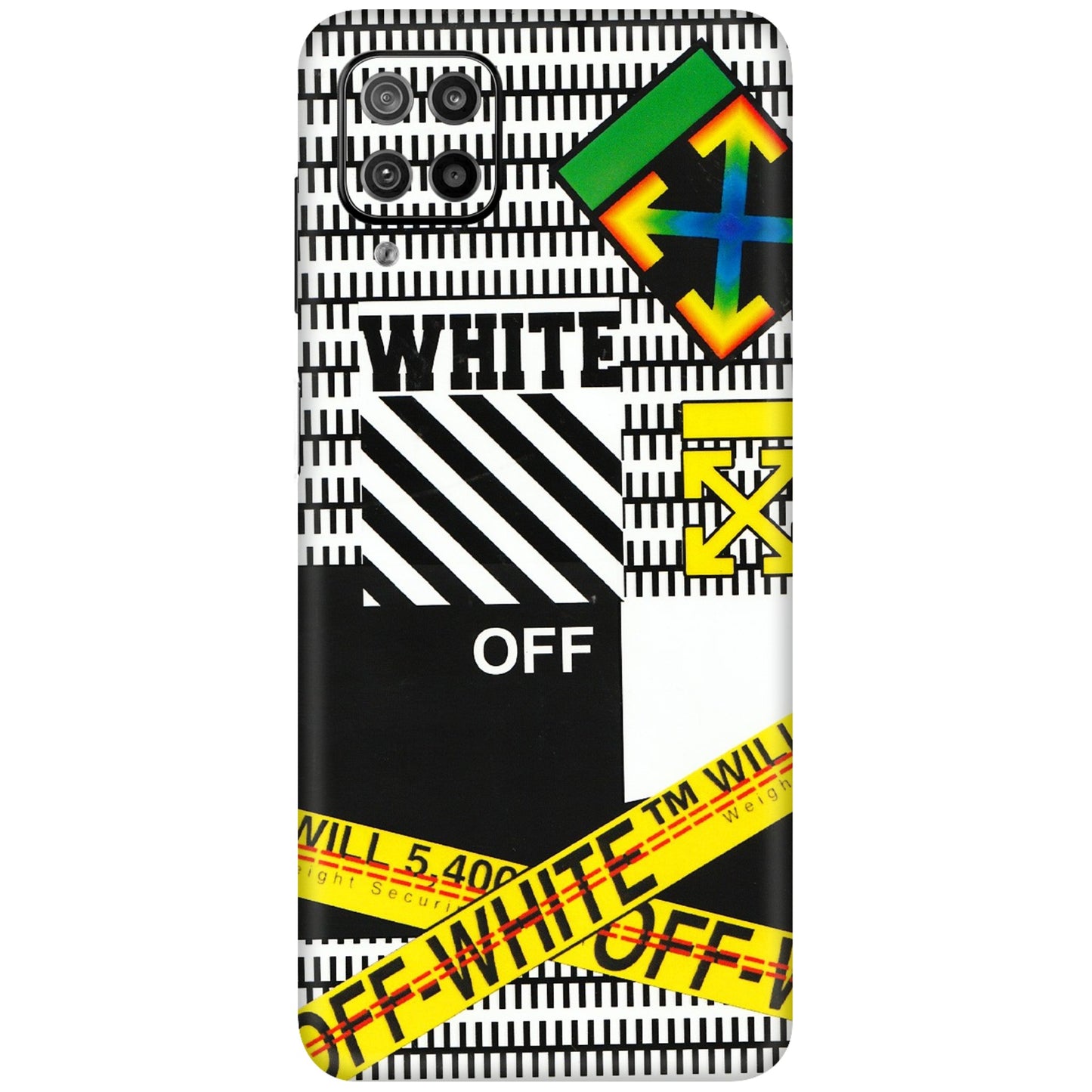 Samsung M/F/Note/Flip and C Phone Skins (All Models) - White Off Abstract - 3D Embossed Finish (L-172) Samsung Galaxy F12