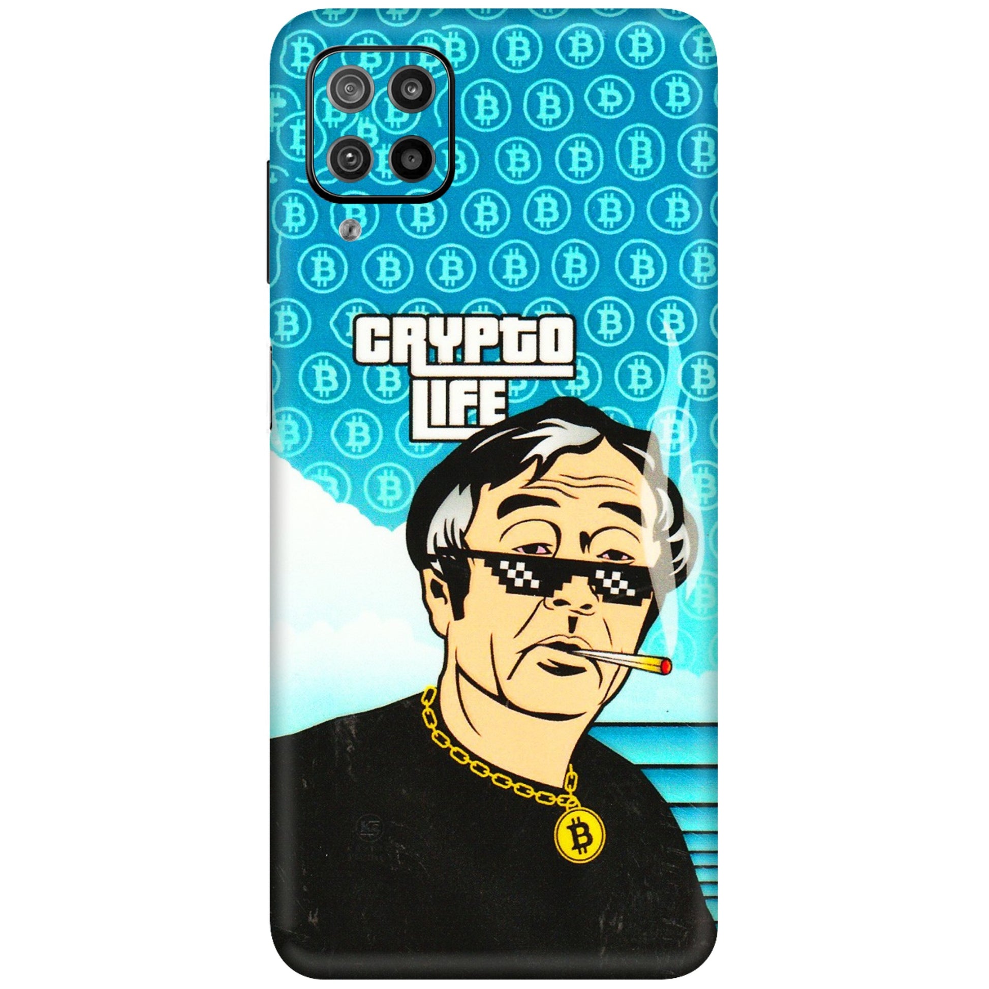 Samsung M/F/Note/Flip and C Phone Skins (All Models) - Crypto Thug Life - 3D Embossed Finish (L-179) Samsung Galaxy F12
