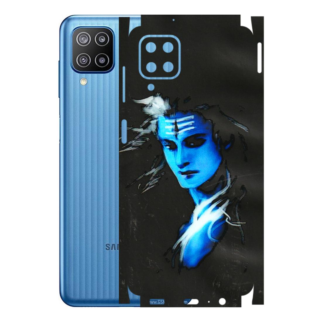 Samsung M/F/Note/Flip and C Phone Skins (All Models) - Har Har Mahadev Blue/Black - 3D Embossed Finish (L-185) Samsung Galaxy F12