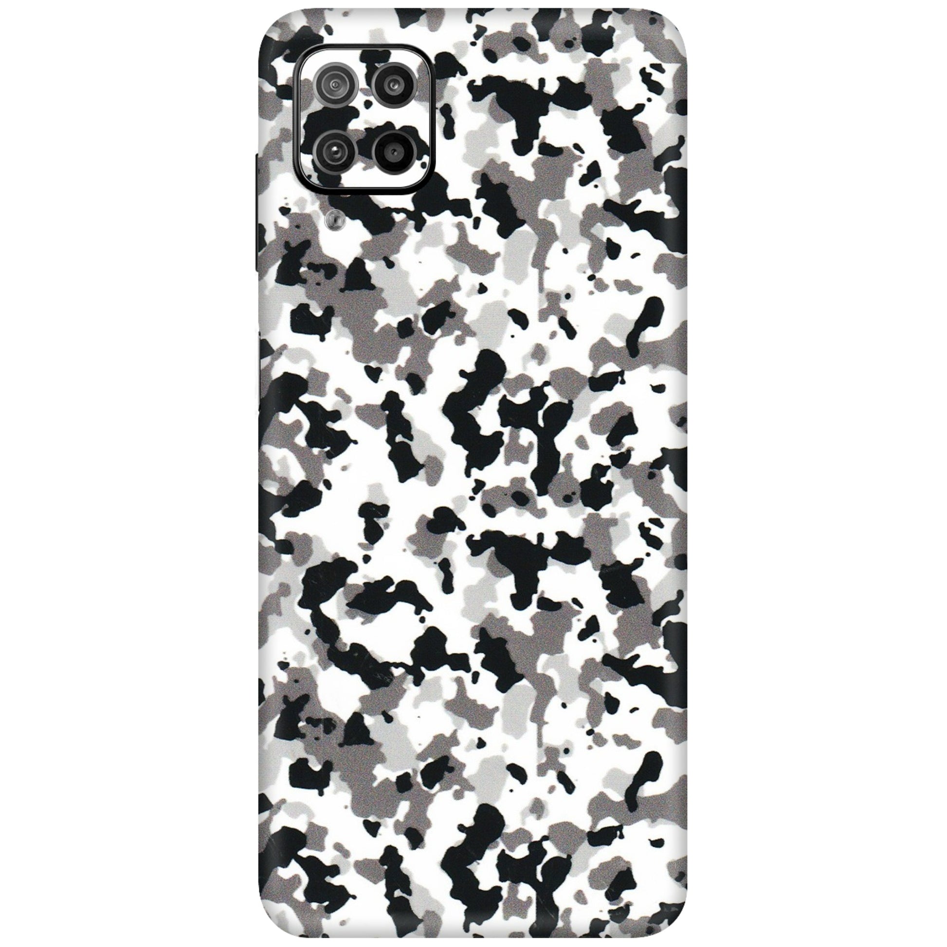 Samsung M/F/Note/Flip and C Phone Skins (All Models) - White Black Camouflage - 3D Embossed Finish (L-18) Samsung Galaxy F12