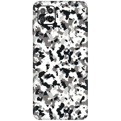 Samsung M/F/Note/Flip and C Phone Skins (All Models) - White Black Camouflage - 3D Embossed Finish (L-18) Samsung Galaxy F12