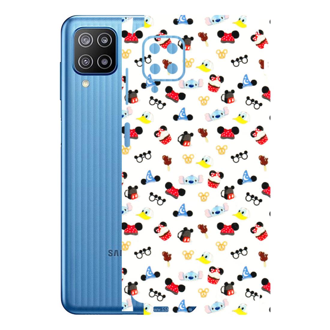 Samsung M/F/Note/Flip and C Phone Skins (All Models) - Minnie Mouse & Donald Doodles s - 3D Embossed Finish (L-194) Samsung Galaxy F12