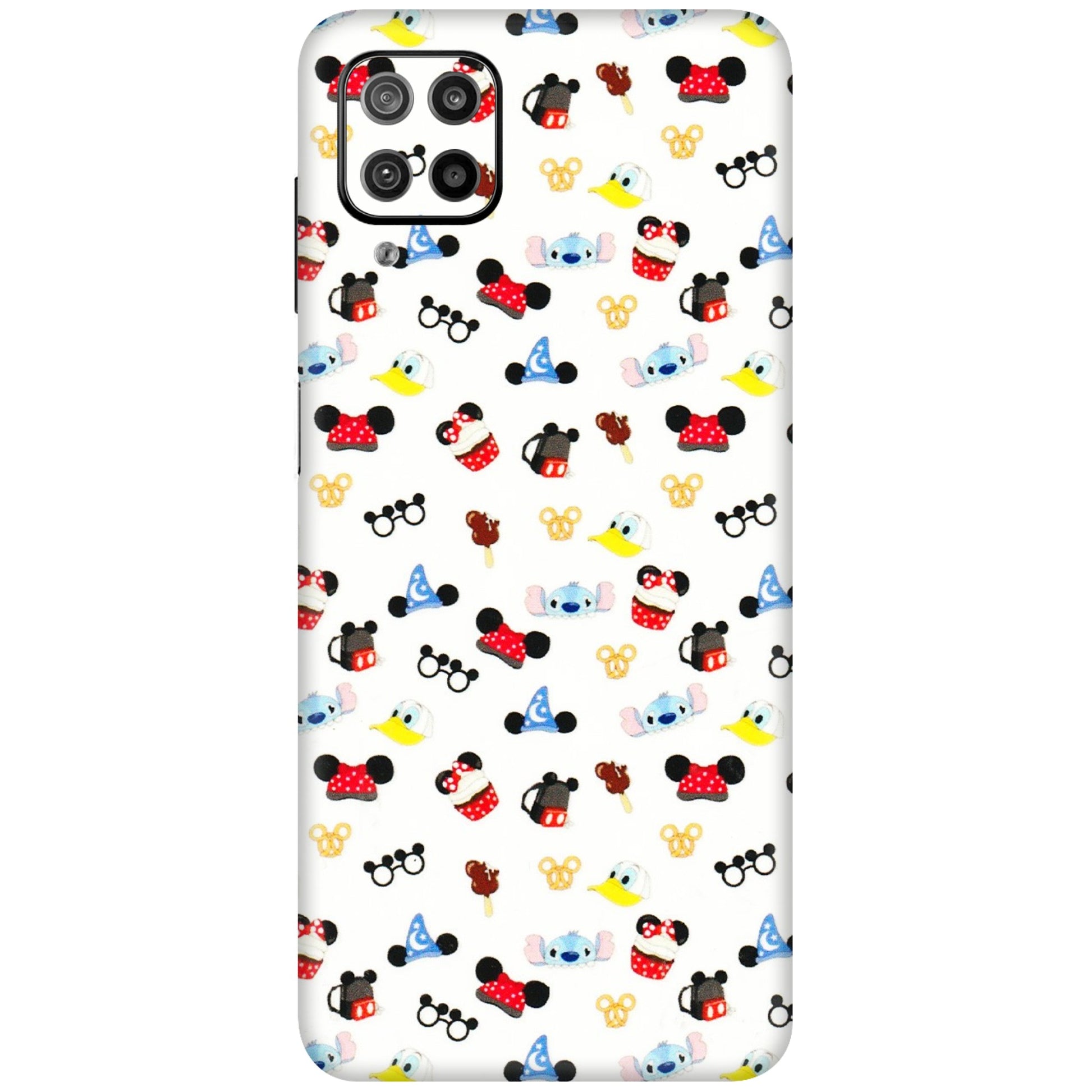 Samsung M/F/Note/Flip and C Phone Skins (All Models) - Minnie Mouse & Donald Doodles s - 3D Embossed Finish (L-194) Samsung Galaxy F12