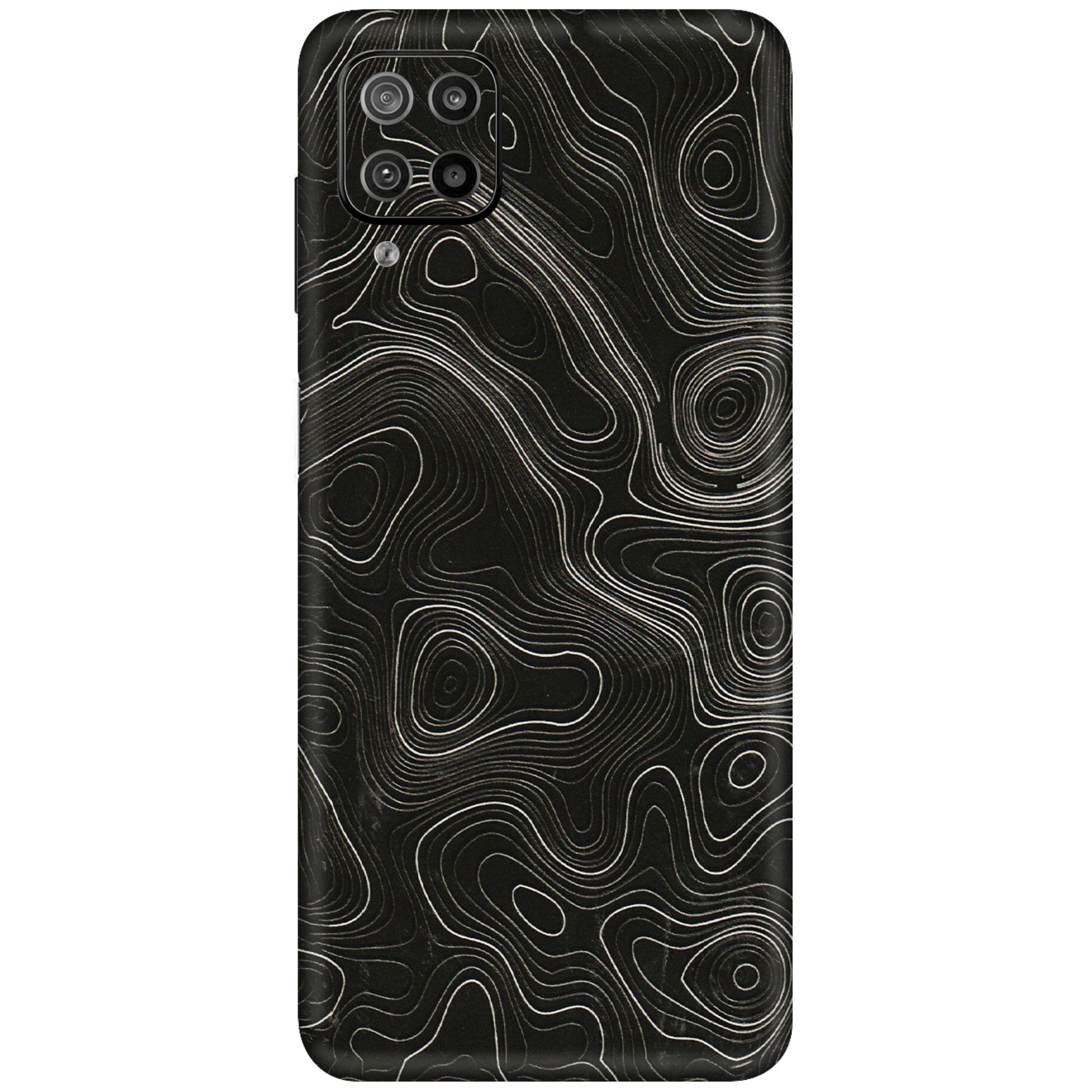Samsung M/F/Note/Flip and C Phone Skins (All Models) - Black Swirl - 3D Embossed Finish (L-196) Samsung Galaxy F12