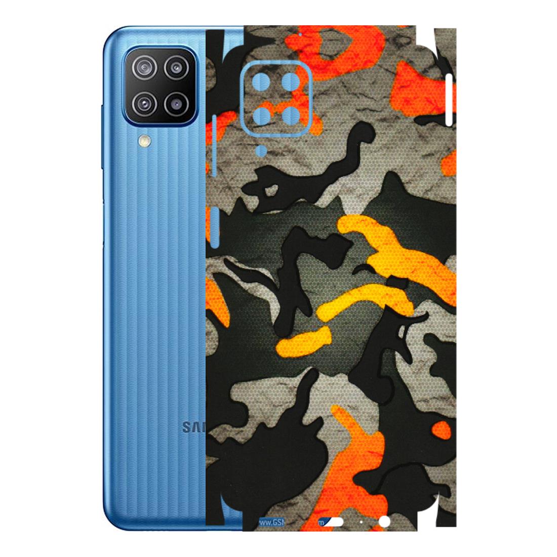 Samsung M/F/Note/Flip and C Phone Skins (All Models) - Orange Camouflage - 3D Embossed Finish (L-204) Samsung Galaxy F12