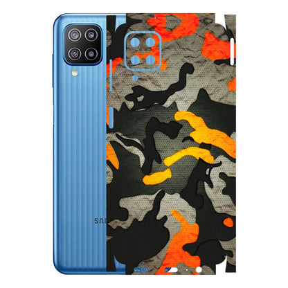 Samsung M/F/Note/Flip and C Phone Skins (All Models) - Orange Camouflage - 3D Embossed Finish (L-204) Samsung Galaxy F12