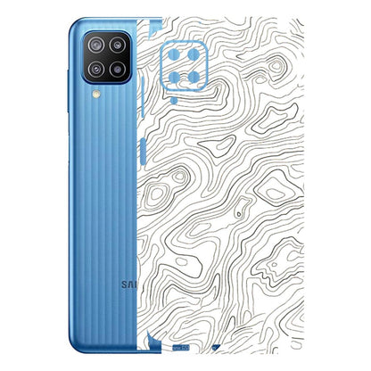 Samsung M/F/Note/Flip and C Phone Skins (All Models) - White Black Swirls - 3D Embossed Finish (L-219) Samsung Galaxy F12