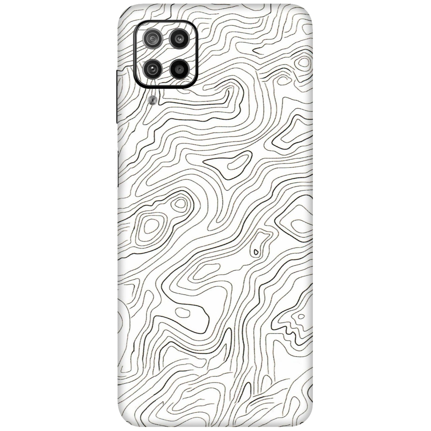 Samsung M/F/Note/Flip and C Phone Skins (All Models) - White Black Swirls - 3D Embossed Finish (L-219) Samsung Galaxy F12