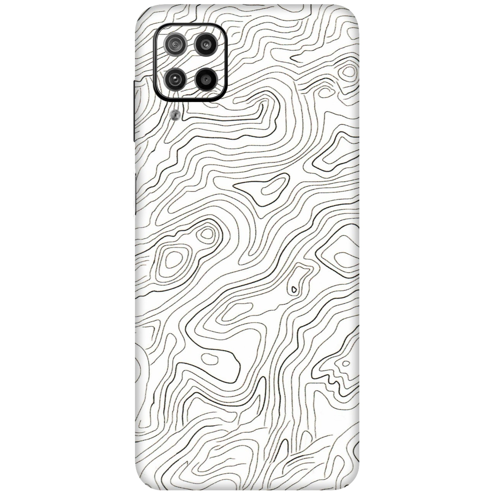 Samsung M/F/Note/Flip and C Phone Skins (All Models) - White Black Swirls - 3D Embossed Finish (L-219) Samsung Galaxy F12