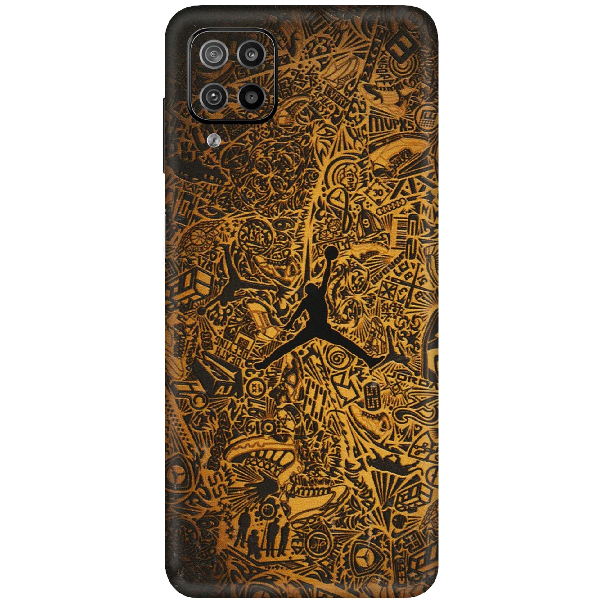 Samsung M/F/Note/Flip and C Phone Skins (All Models) - Premium Gold Basketball Player - 3D Embossed Finish (L-236) Samsung Galaxy F12
