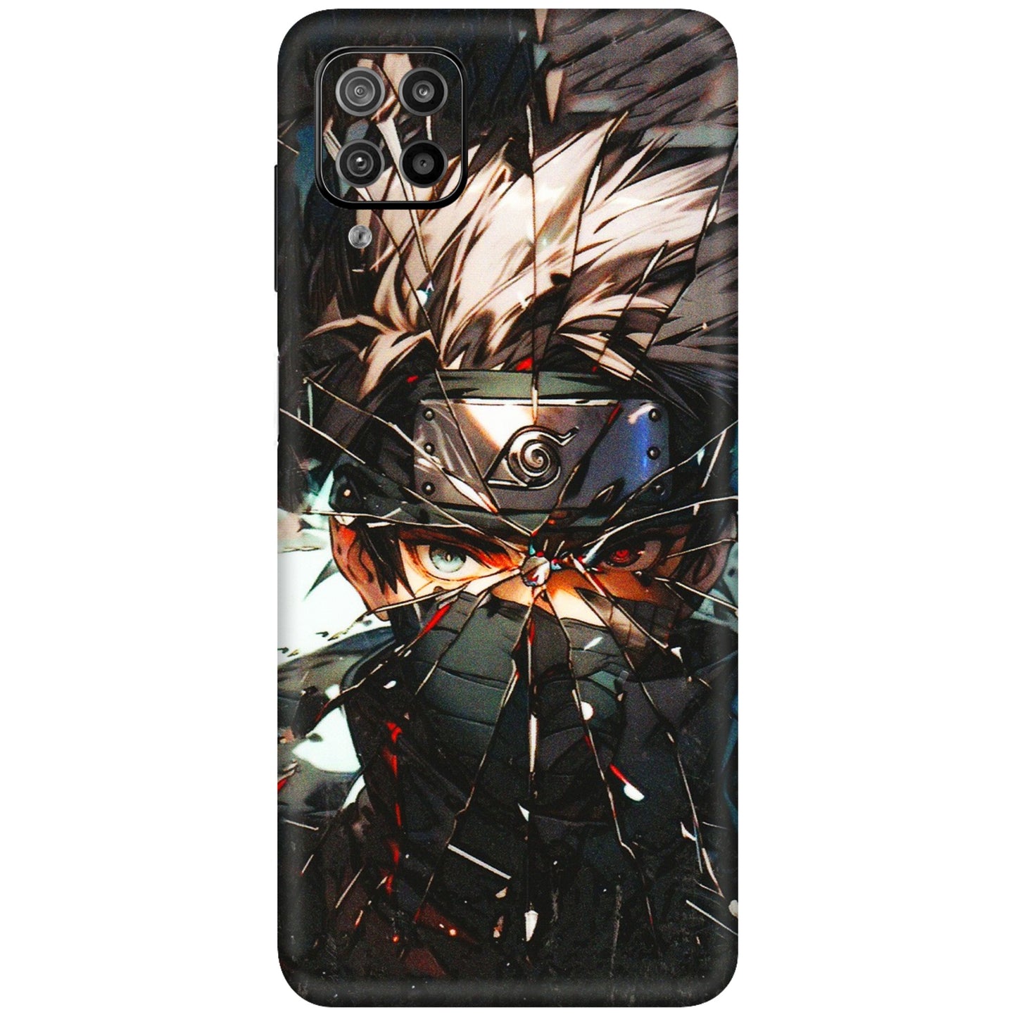 Samsung M/F/Note/Flip and C Phone Skins (All Models) - Kakashi Shattered Glass Effect - 3D Embossed Finish (L-237) Samsung Galaxy F12