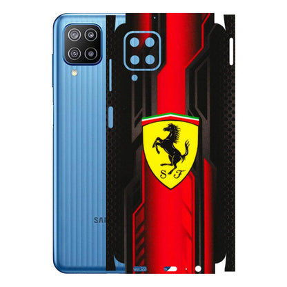 Samsung M/F/Note/Flip and C Phone Skins (All Models) - Black Ferrari Logo - 3D Embossed Finish (L-253) Samsung Galaxy F12