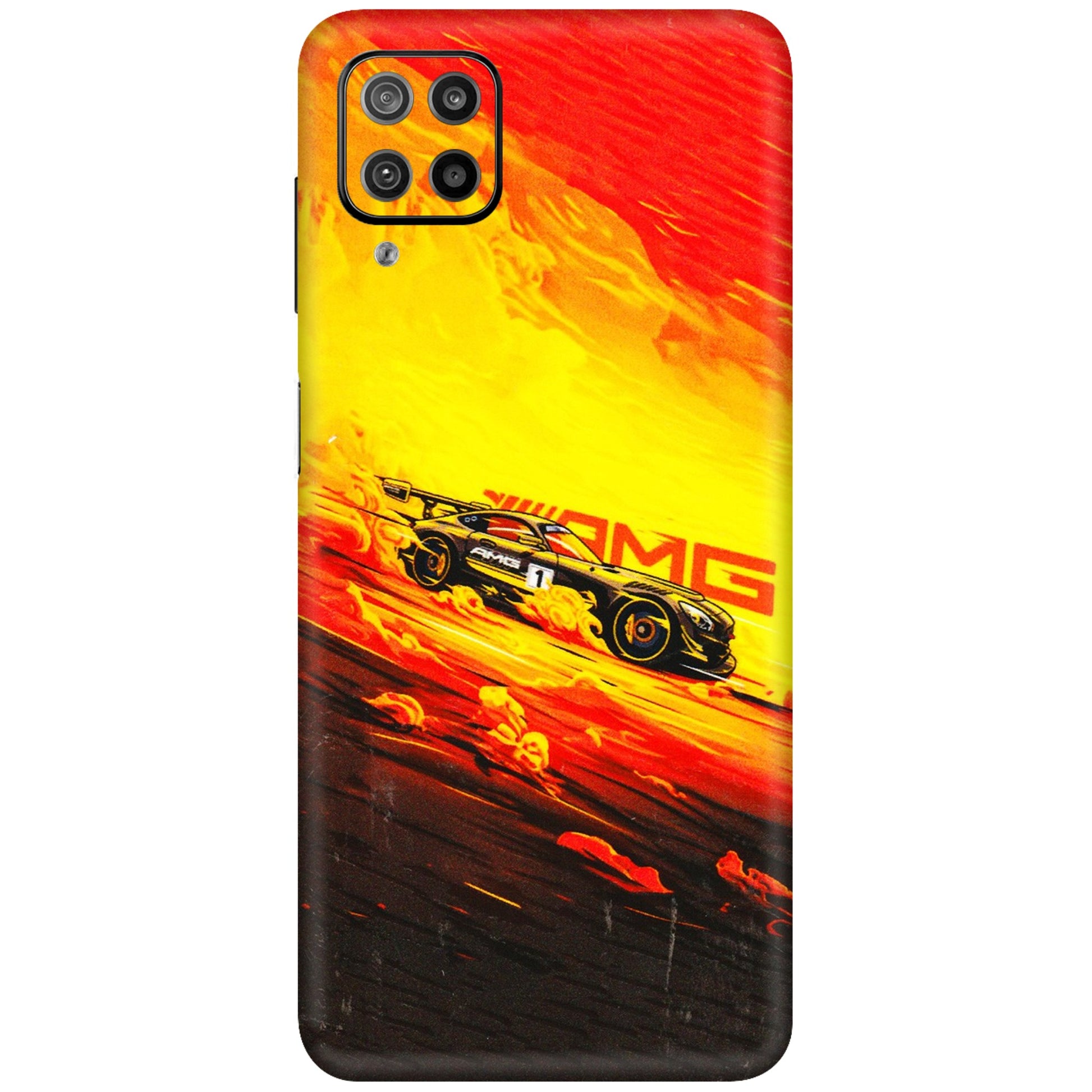 Samsung M/F/Note/Flip and C Phone Skins (All Models) - AMG Car Speed Cover - 3D Embossed Finish (L-256) Samsung Galaxy F12
