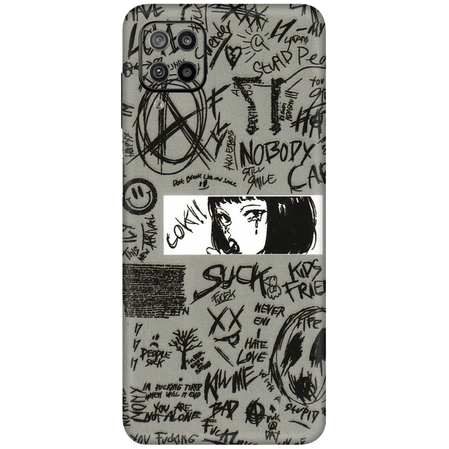 Samsung M/F/Note/Flip and C Phone Skins (All Models) - Never Have Love Anime - 3D Embossed Finish (L-260) Samsung Galaxy F12