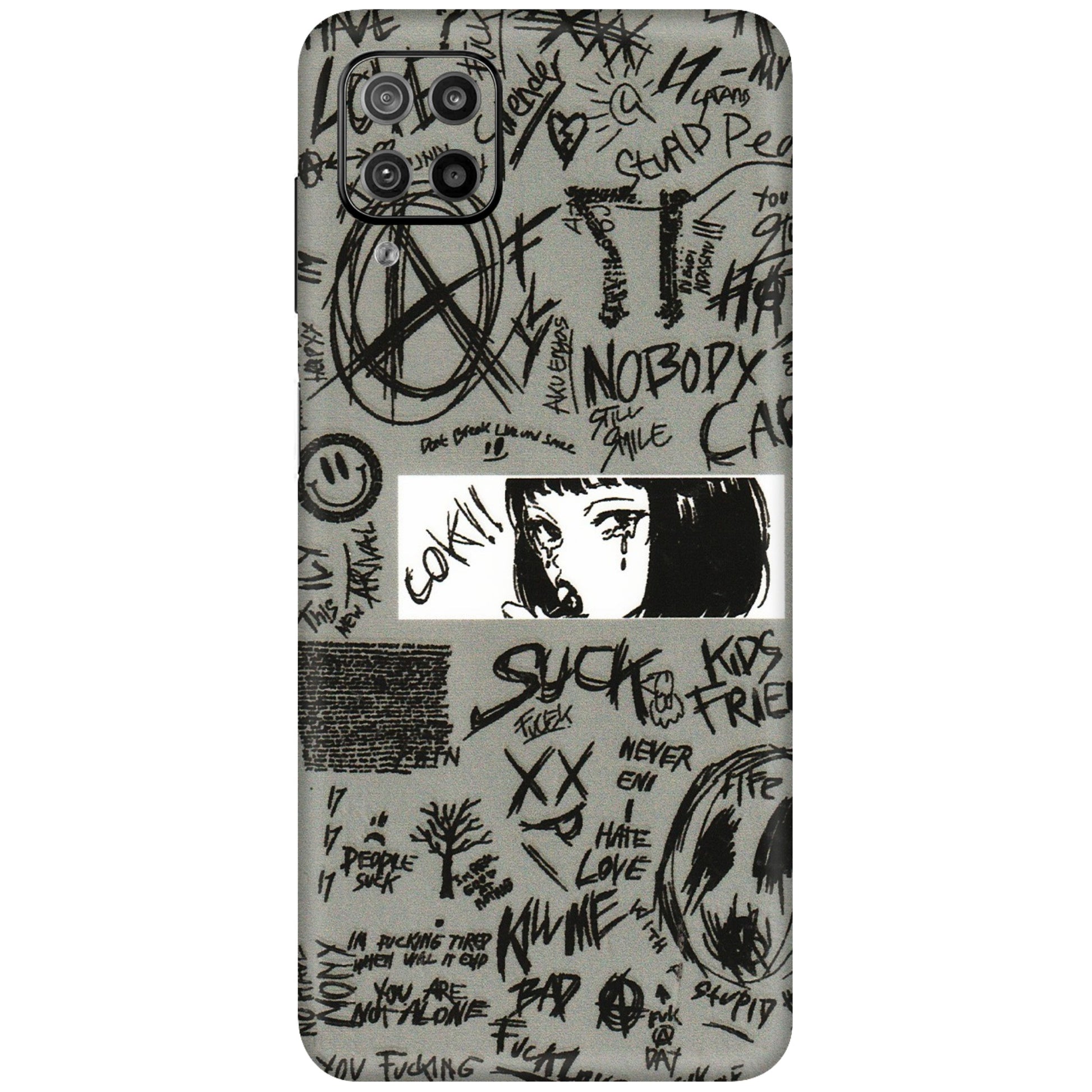 Samsung M/F/Note/Flip and C Phone Skins (All Models) - Never Have Love Anime - 3D Embossed Finish (L-260) Samsung Galaxy F12