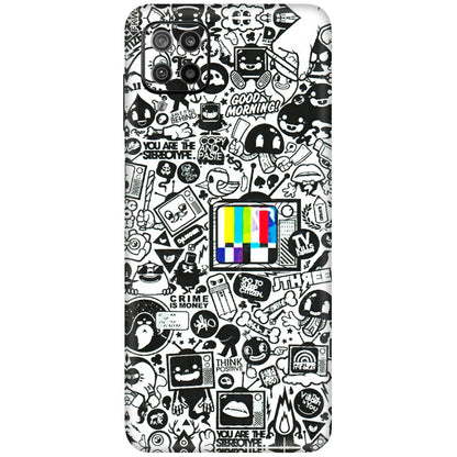 Samsung M/F/Note/Flip and C Phone Skins (All Models) - Doodles Positive Art - 3D Embossed Finish (L-263) Samsung Galaxy F12