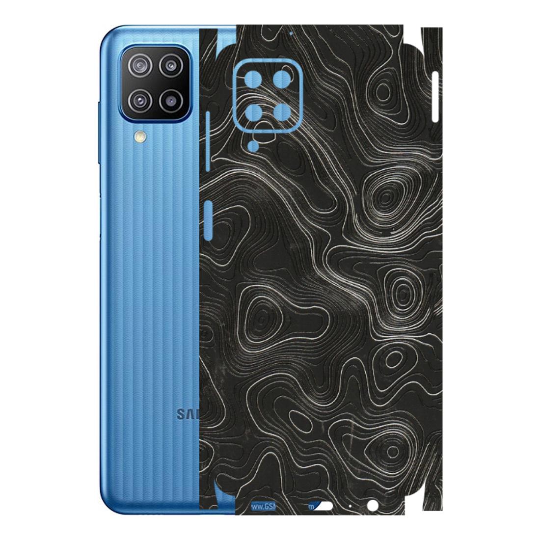 Samsung M/F/Note/Flip and C Phone Skins (All Models) - Abstract White Line Map - 3D Embossed Finish (L-269) Samsung Galaxy F12