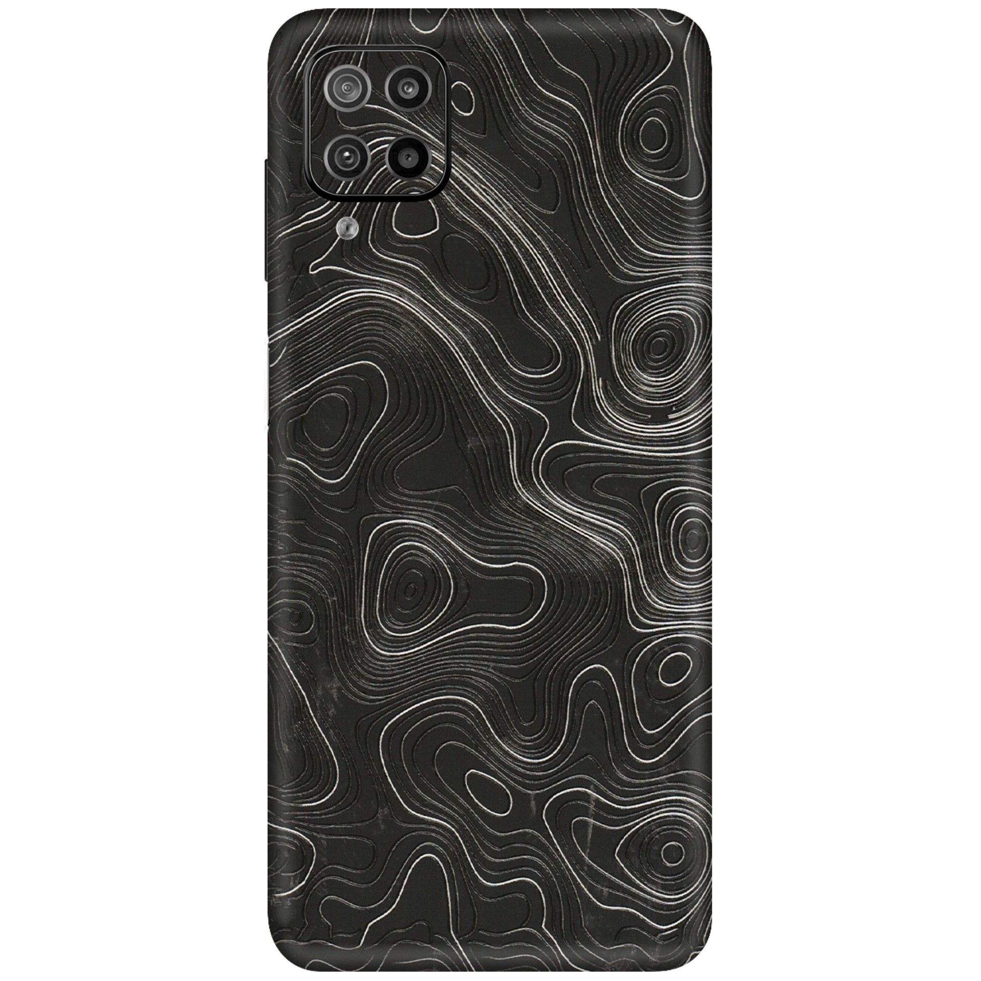 Samsung M/F/Note/Flip and C Phone Skins (All Models) - Abstract White Line Map - 3D Embossed Finish (L-269) Samsung Galaxy F12