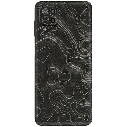 Samsung M/F/Note/Flip and C Phone Skins (All Models) - Abstract White Line Map - 3D Embossed Finish (L-269) Samsung Galaxy F12