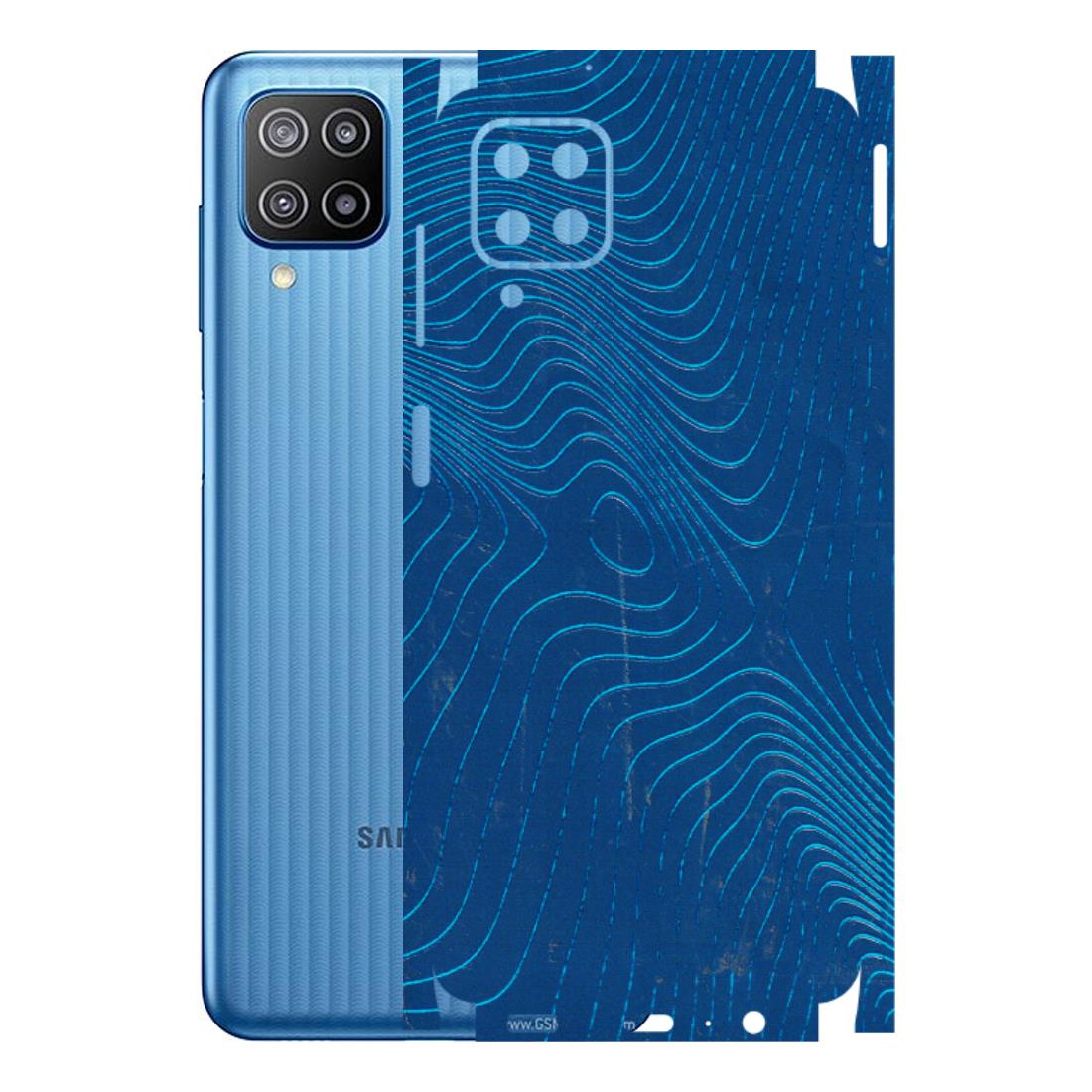 Samsung M/F/Note/Flip and C Phone Skins (All Models) - Abstract Blue Line Map - 3D Embossed Finish (L-272) Samsung Galaxy F12